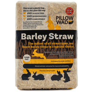 Barley Straw by Pillow Wad - Soft, Golden, Nutrient-Rich Bedding for Small Animals, Dust-Extracted and Biodegradable